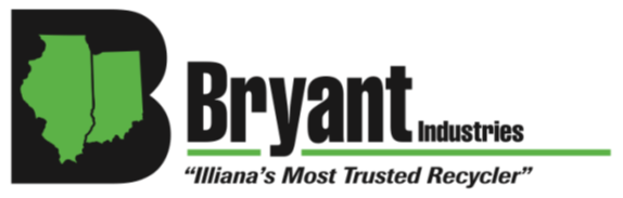 Bryant Industries Logo for Bryant Industries with a black letter B containing a green map of Illinois and Indiana, followed by the company name.