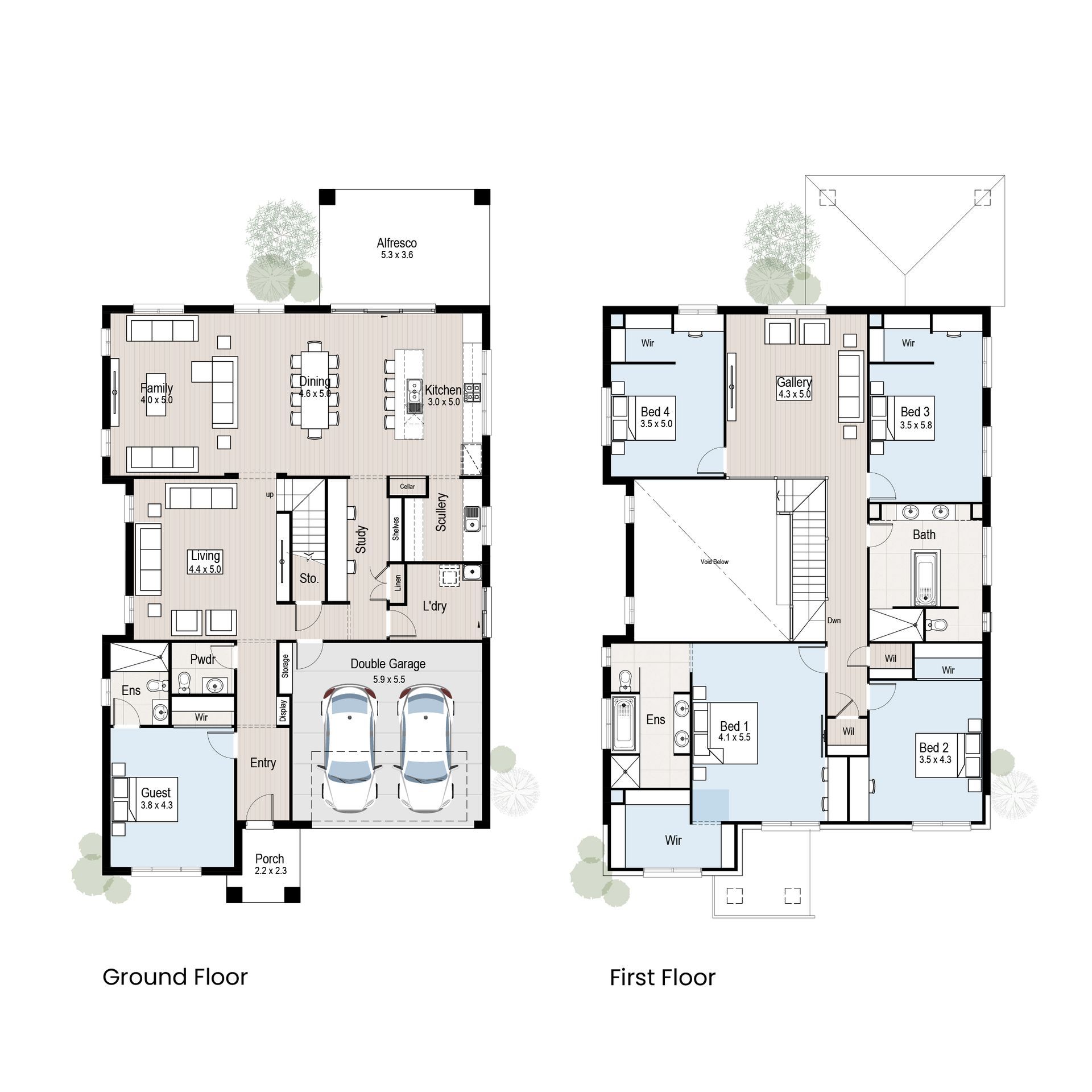 Zen 45 - Floor plan tiles.