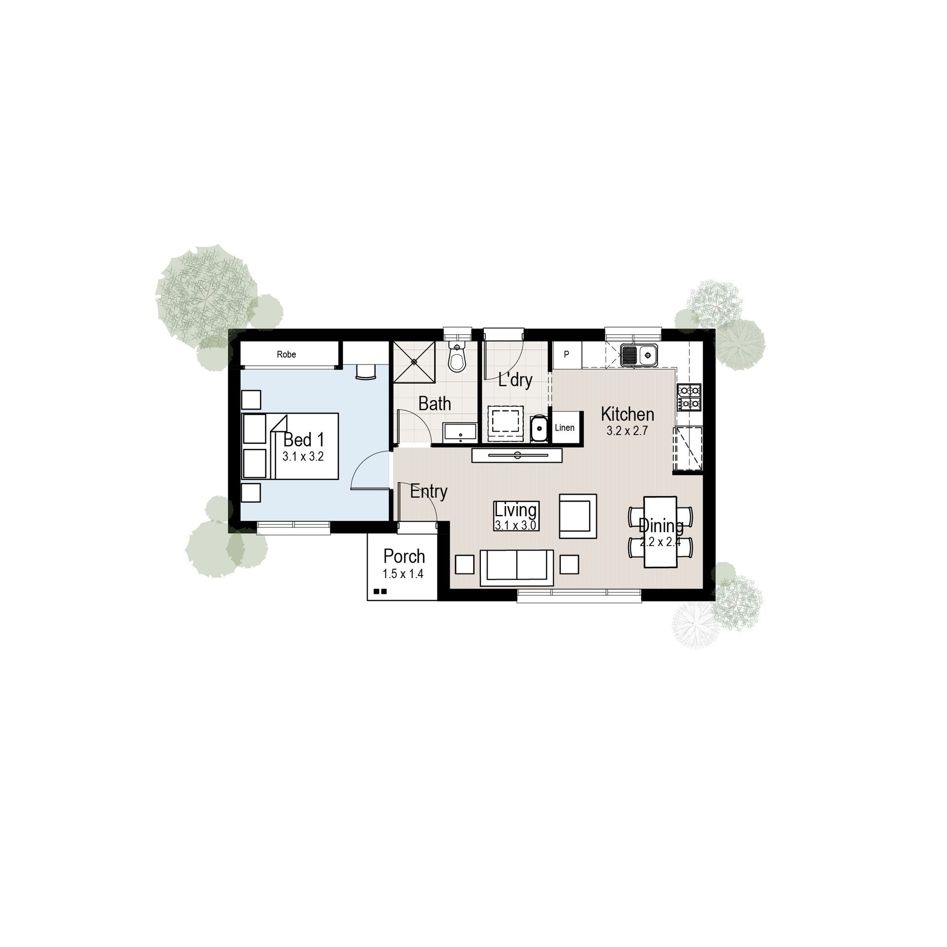 Riverview 1 - Floor plan tiles.