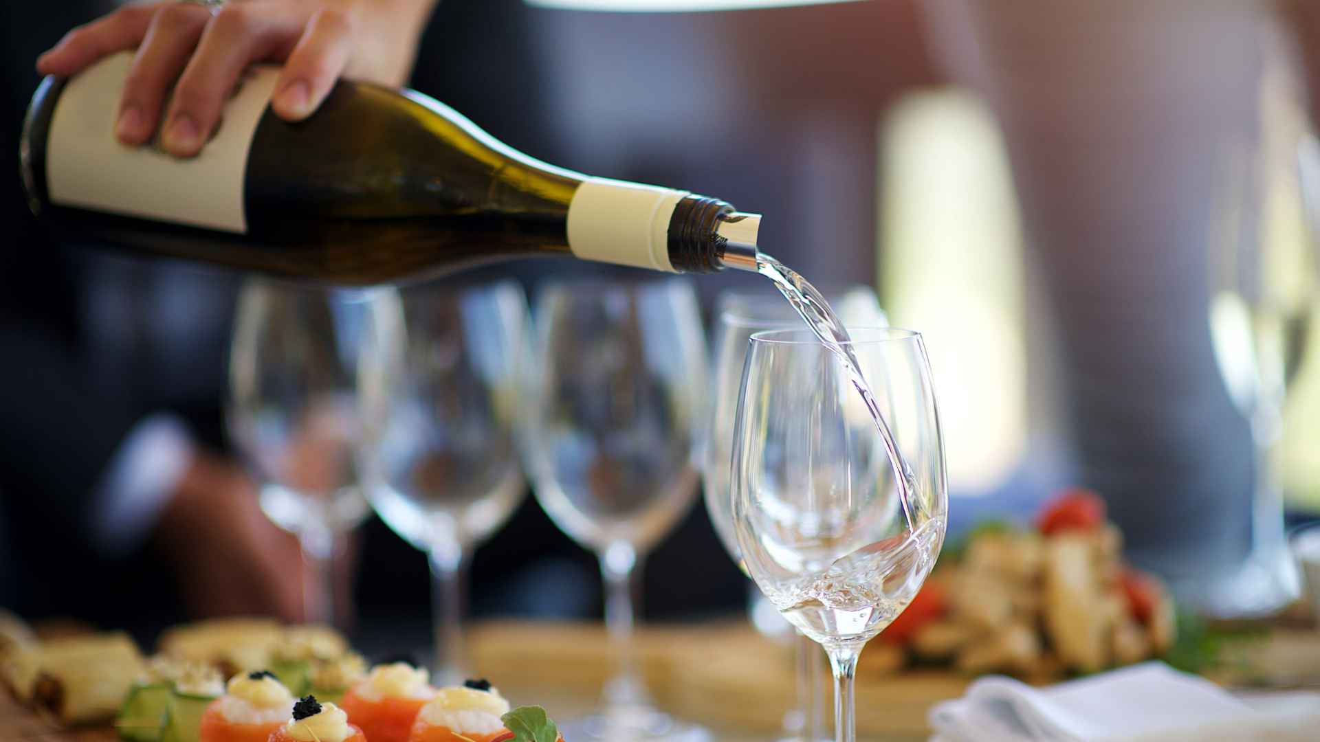 food pairing wine with dinner table setup