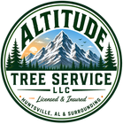 Altitude Tree Service LLC logo with mountain, trees, and Huntsville, AL text