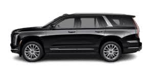 Black SUV in side view on a white background, part of True Concierge's Black Truck fleet