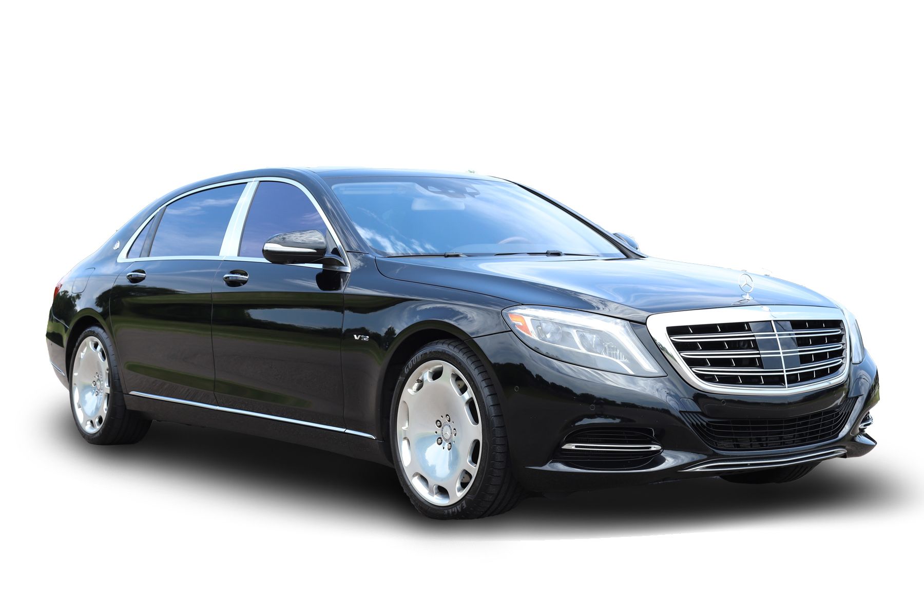 Chauffeur-driven black sedan for refined travel