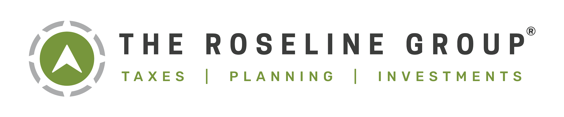 a logo for the roseline group taxes planning and investments