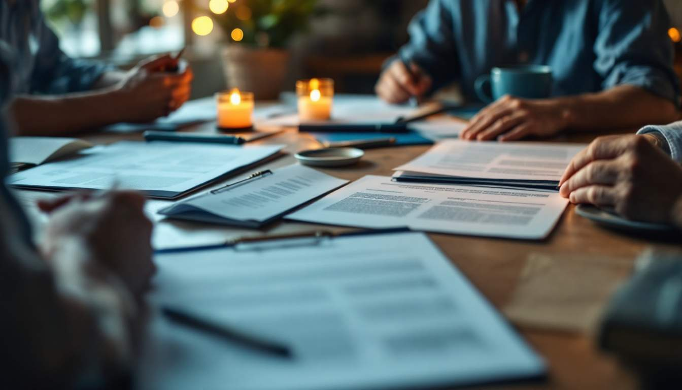 des personnes autour d'un contrat