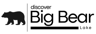 Discover Big Bear Lake logo with black bear silhouette and text on white background