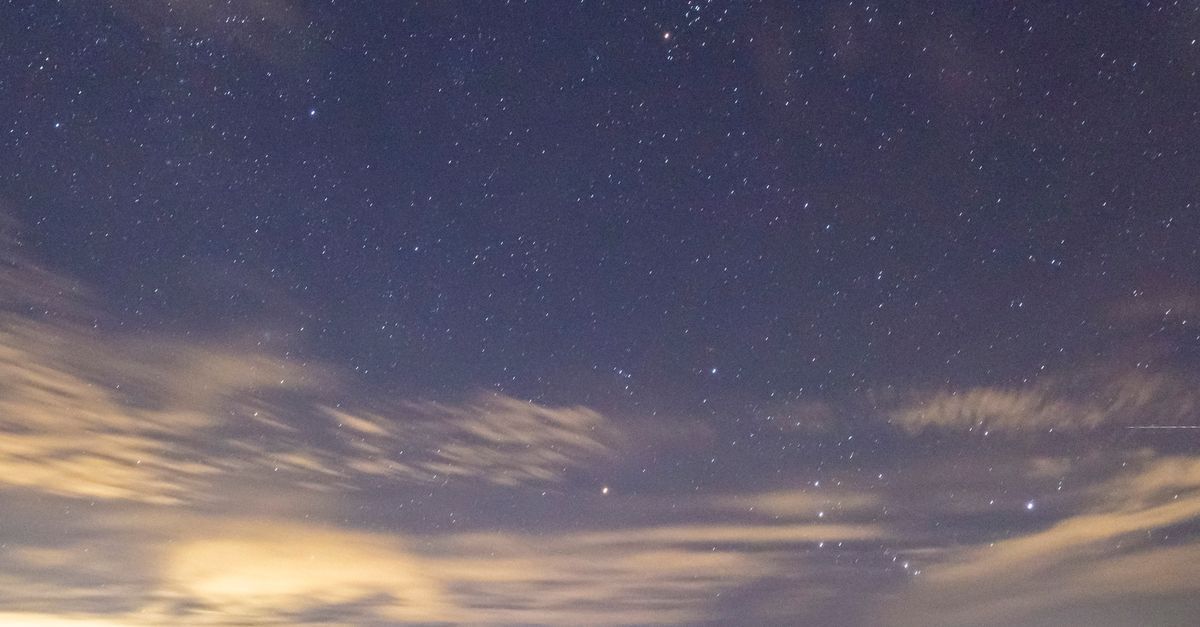Stars above Big Bear Lake at night