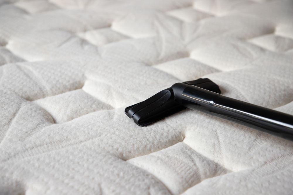 A vacuum cleaner is being used to clean a white mattress. — Happy Housekeepers in South Tamworth, NSW