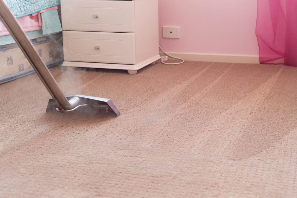 Vacuum Cleaner is Cleaning a Carpet in a Bedroom — Happy Housekeepers in Quirindi, NSW