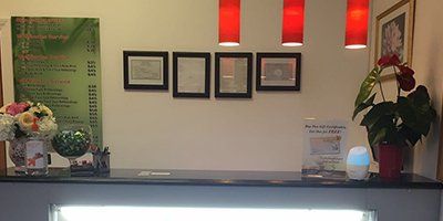 A Counter With Flower Vases — Mount Kisco, NY — Relaxation Spa