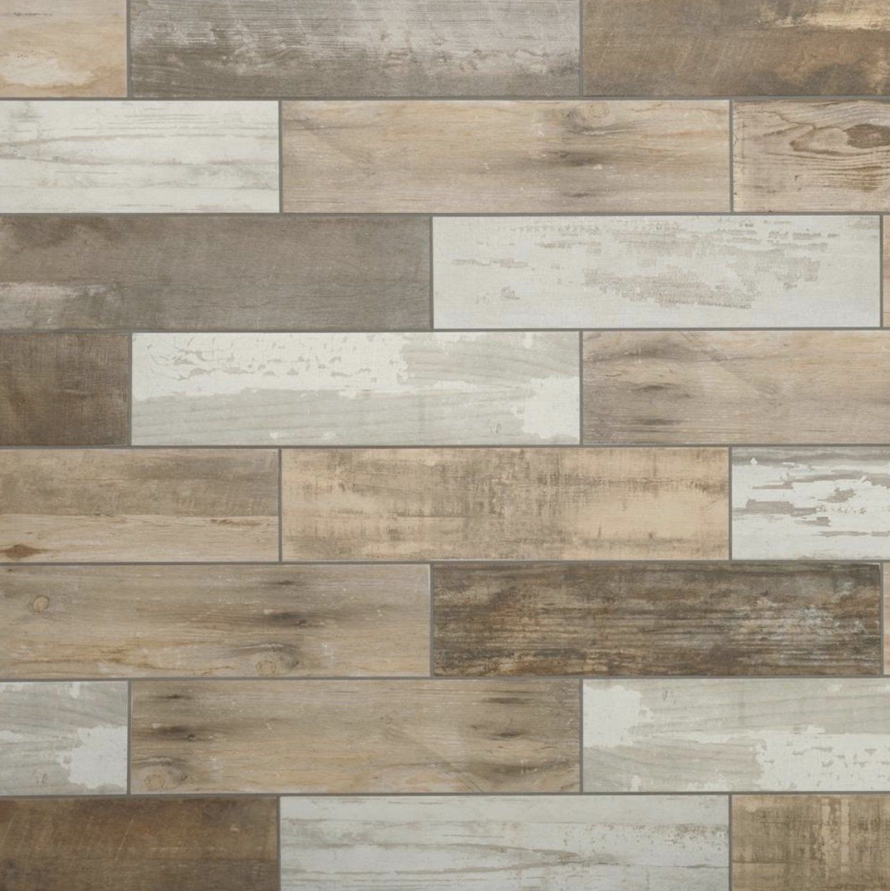 A close up of a tile that looks like wood.
