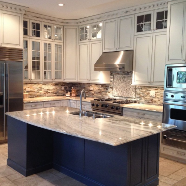 Beautiful tile flooring, backsplash