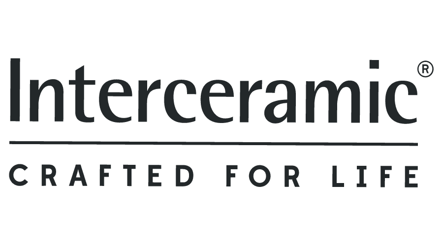 The interceramic logo is black and white and says `` crafted for life ''.
