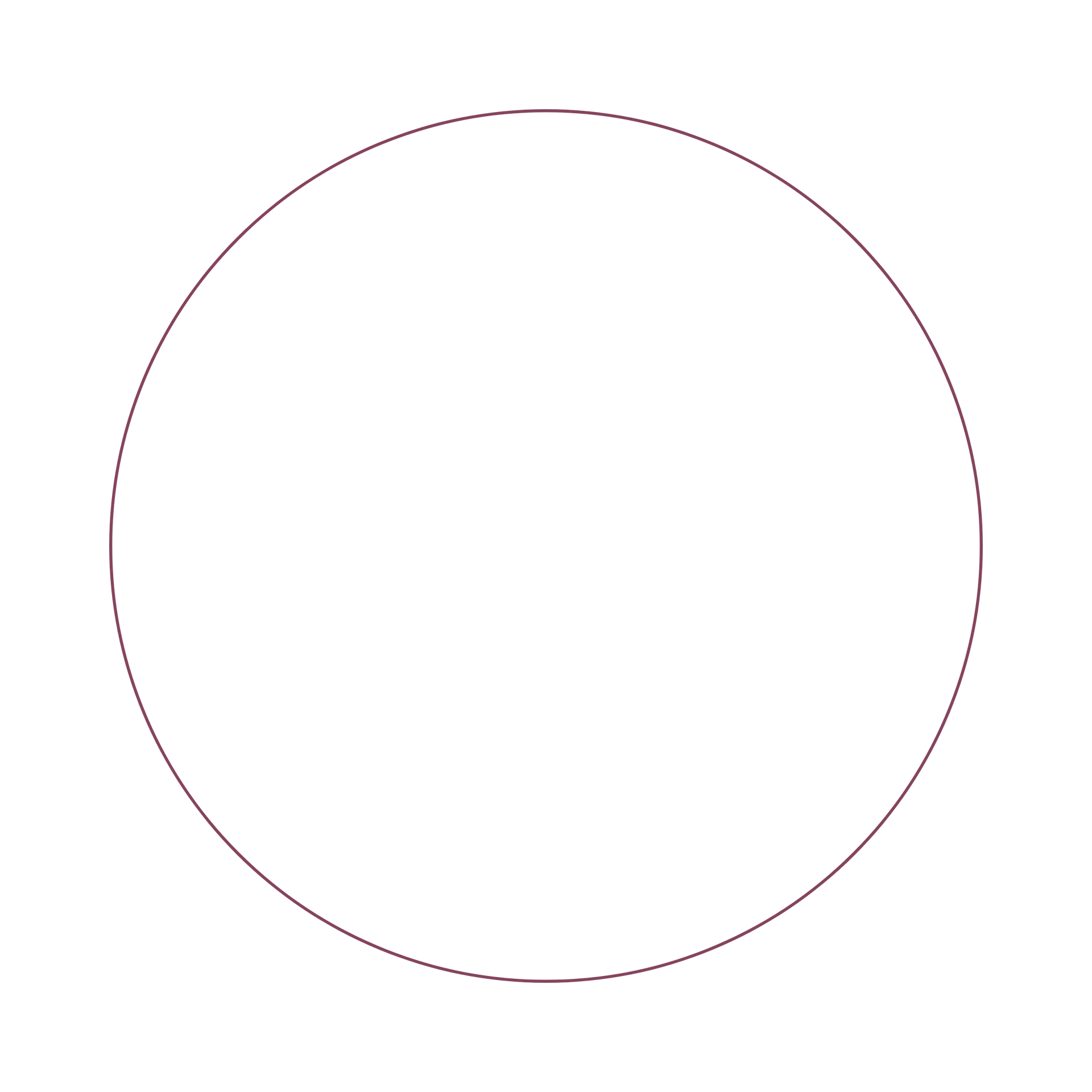 A thin, dark brown circle on a white background.