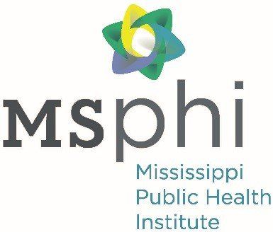 Logo for Mississippi Public Health Institute: abstract flower over gray text 