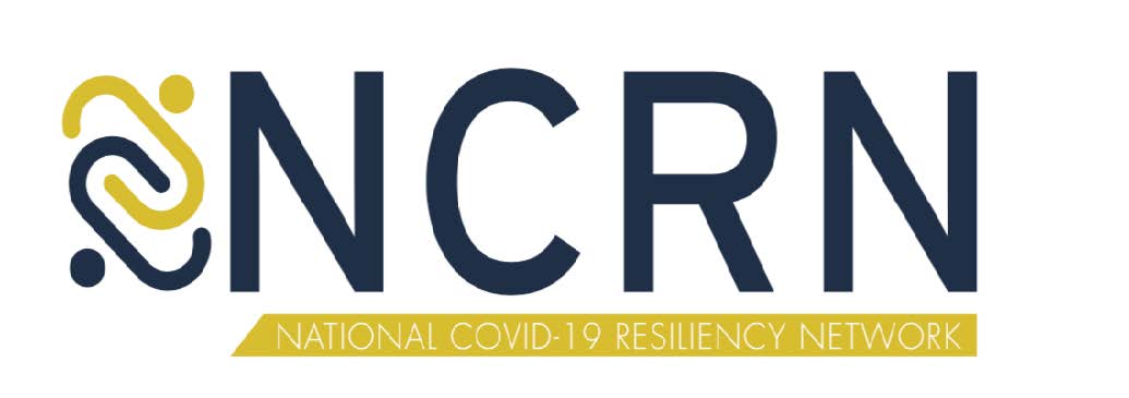 Logo for the National COVID-19 Residency Network. Blue text 