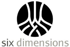 Black and white logo: Circle with woven lines, 