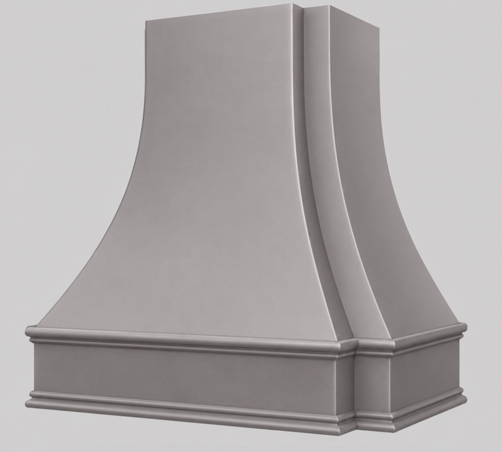 Gray decorative architectural column base or pedestal on a white background