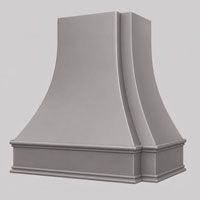 Gray decorative architectural column base or pedestal on a white background