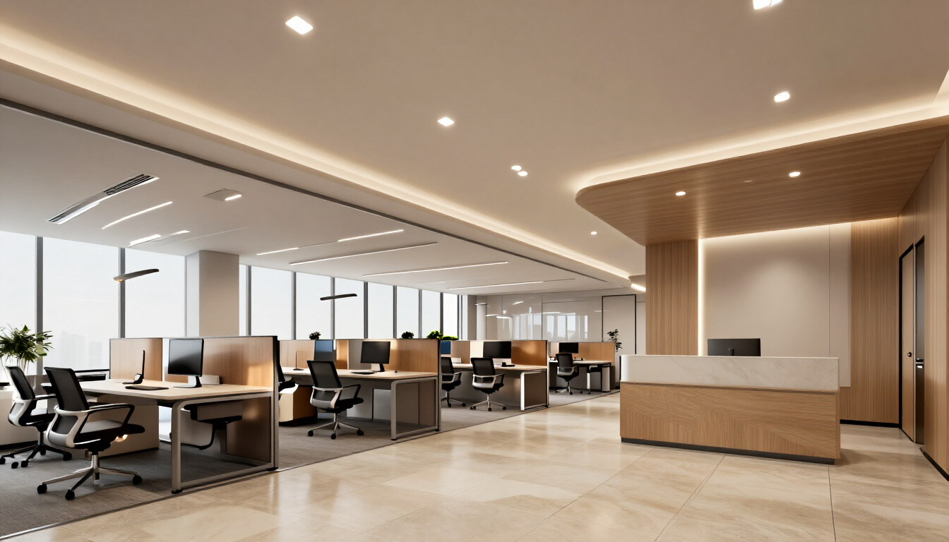 Cielo raso en drywall para espacios comerciales