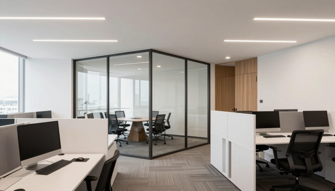 Oficina corporativa remodelada con drywall en Lima