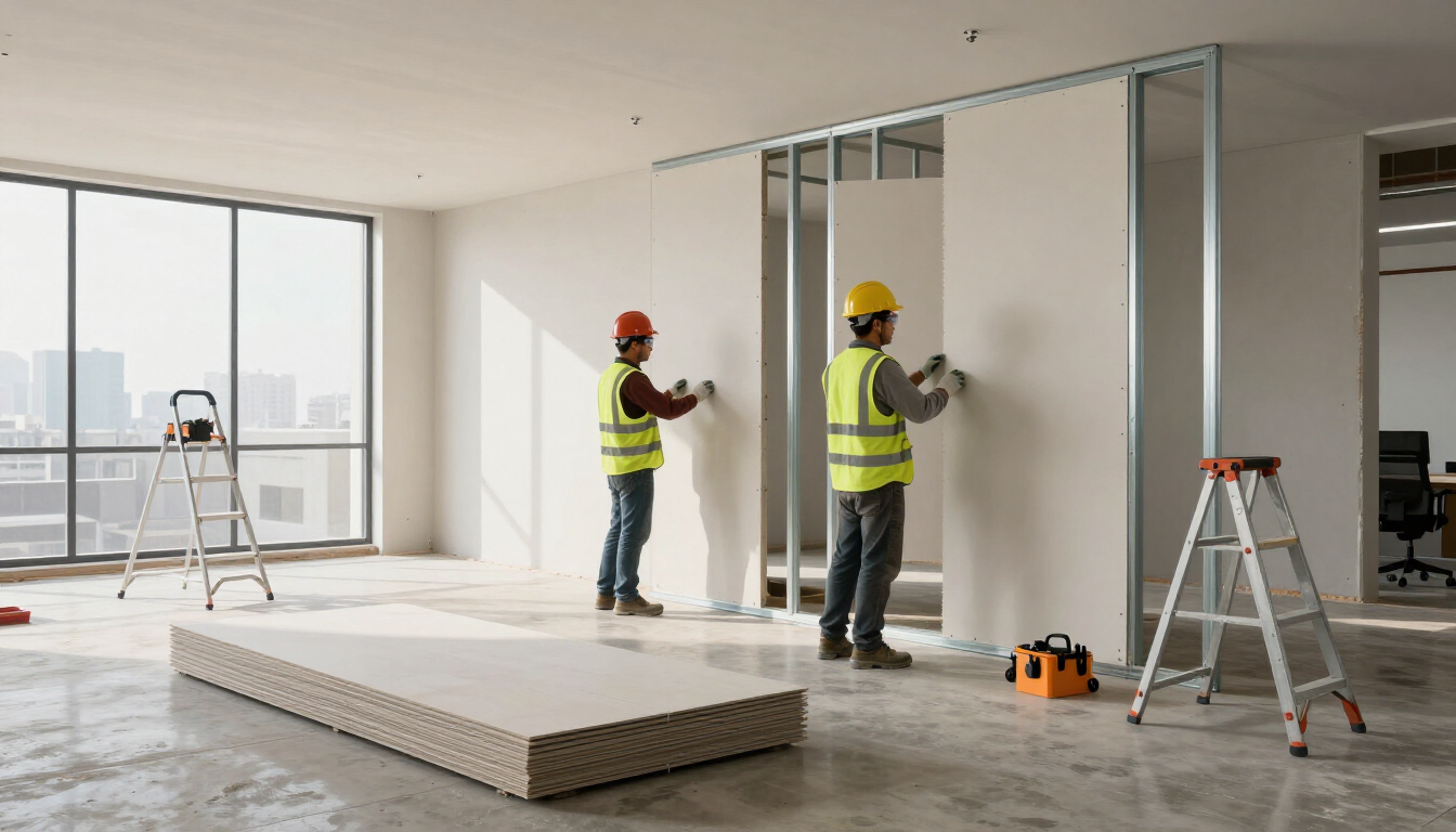 Servicios generales para empresas: renovación de oficina con drywall en Lima