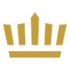 Et guld krone ikon på en hvid baggrund.