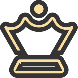 Ein Symbol einer Krone mit einem Kreis darauf.