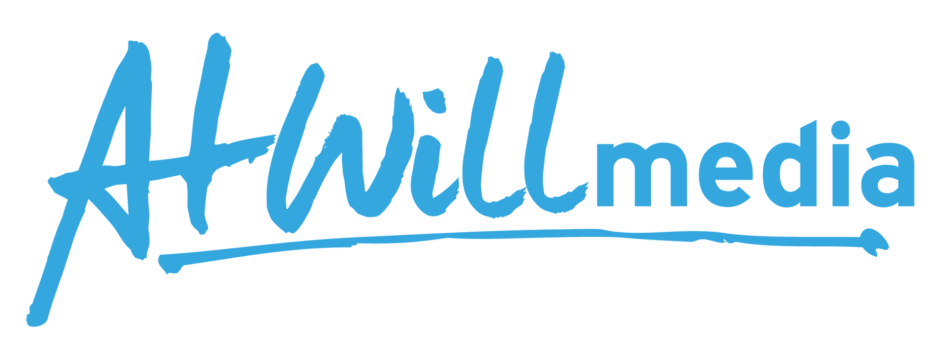 AtWill media logo in light blue script.
