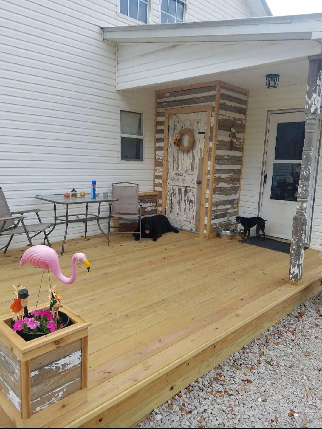 Wooden porch with p