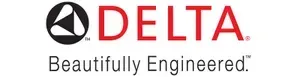 Delta logo with a black circle and triangle symbol and red text "DELTA" and tagline "Beautifully Engineered."