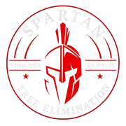 Red Spartan Free Elimination logo with red Spartan helmet in a white circle