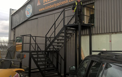 Metal fabricator working on project