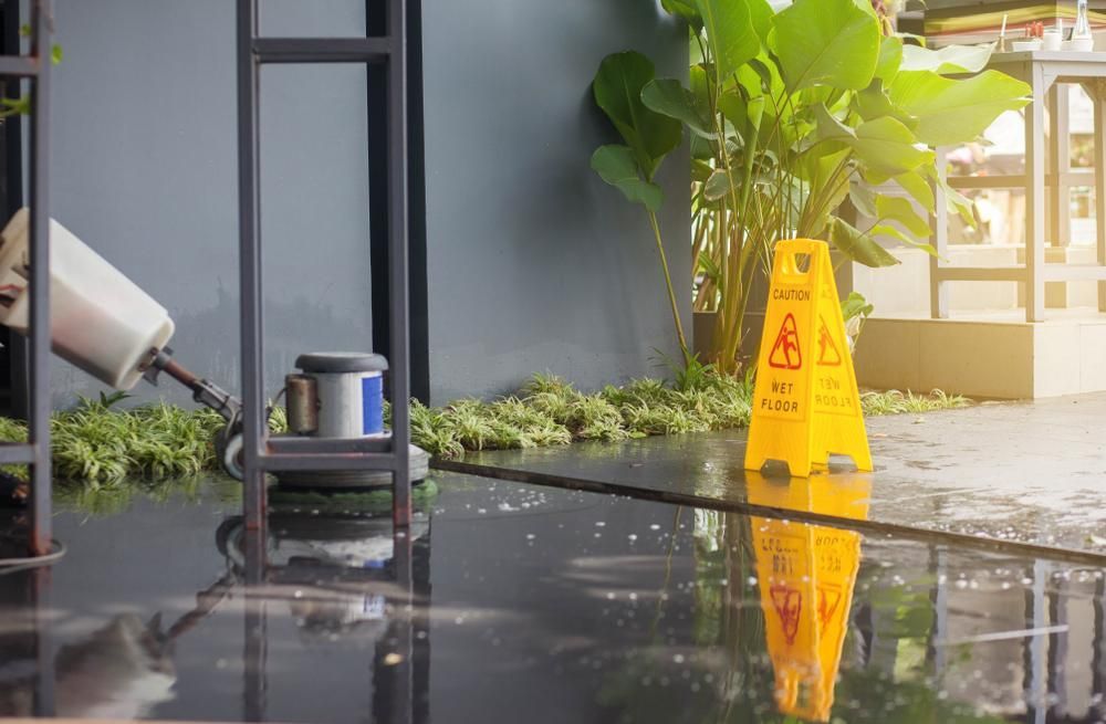 Wet Floor Being Cleaned by Machine — AB QUICK Painting & Maintenance Services In Mareeba, QLD