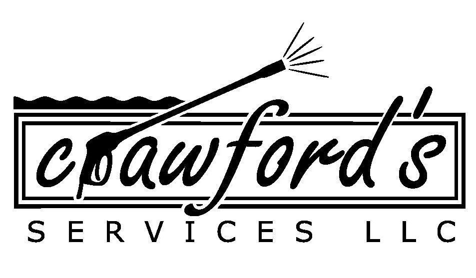 A black and white logo of Crawford's Services