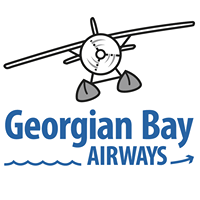 Georgian Bay Airways logo with a small airplane above blue text and wave graphic