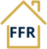 Gold house outline with navy "FFR" inside.
