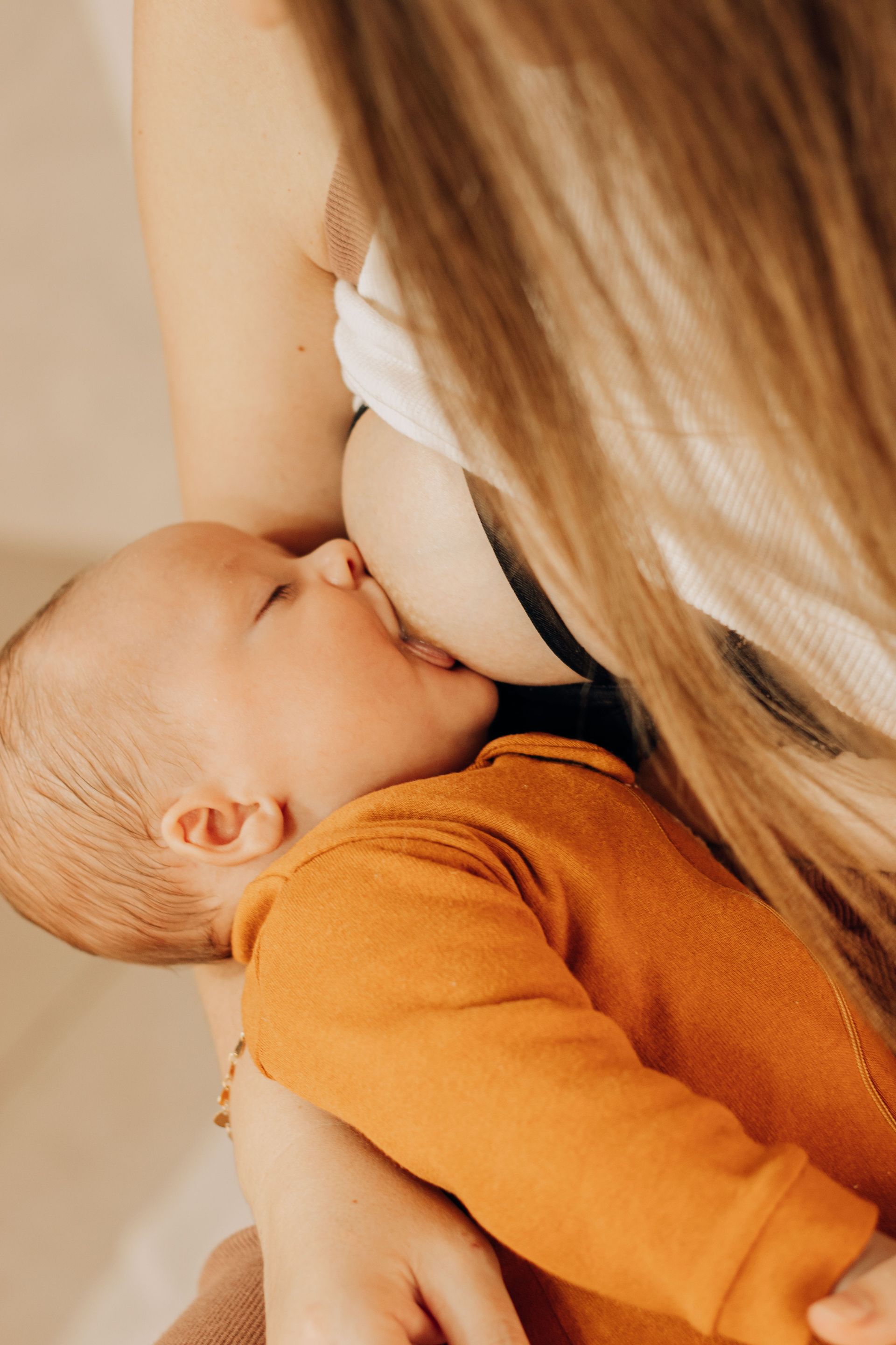 Close up of baby latching
