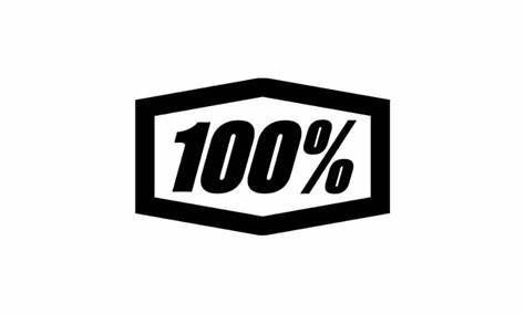 A black and white logo for a company called 100 %.