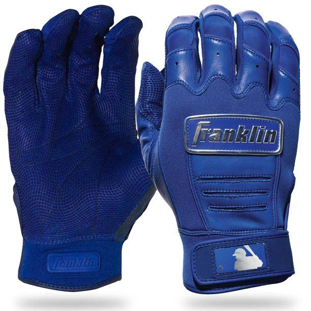A pair of blue franklin baseball batting gloves