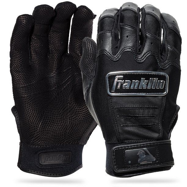 A pair of black franklin baseball batting gloves