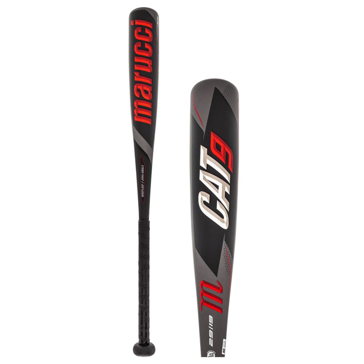 A baseball bat with the word marucci on it