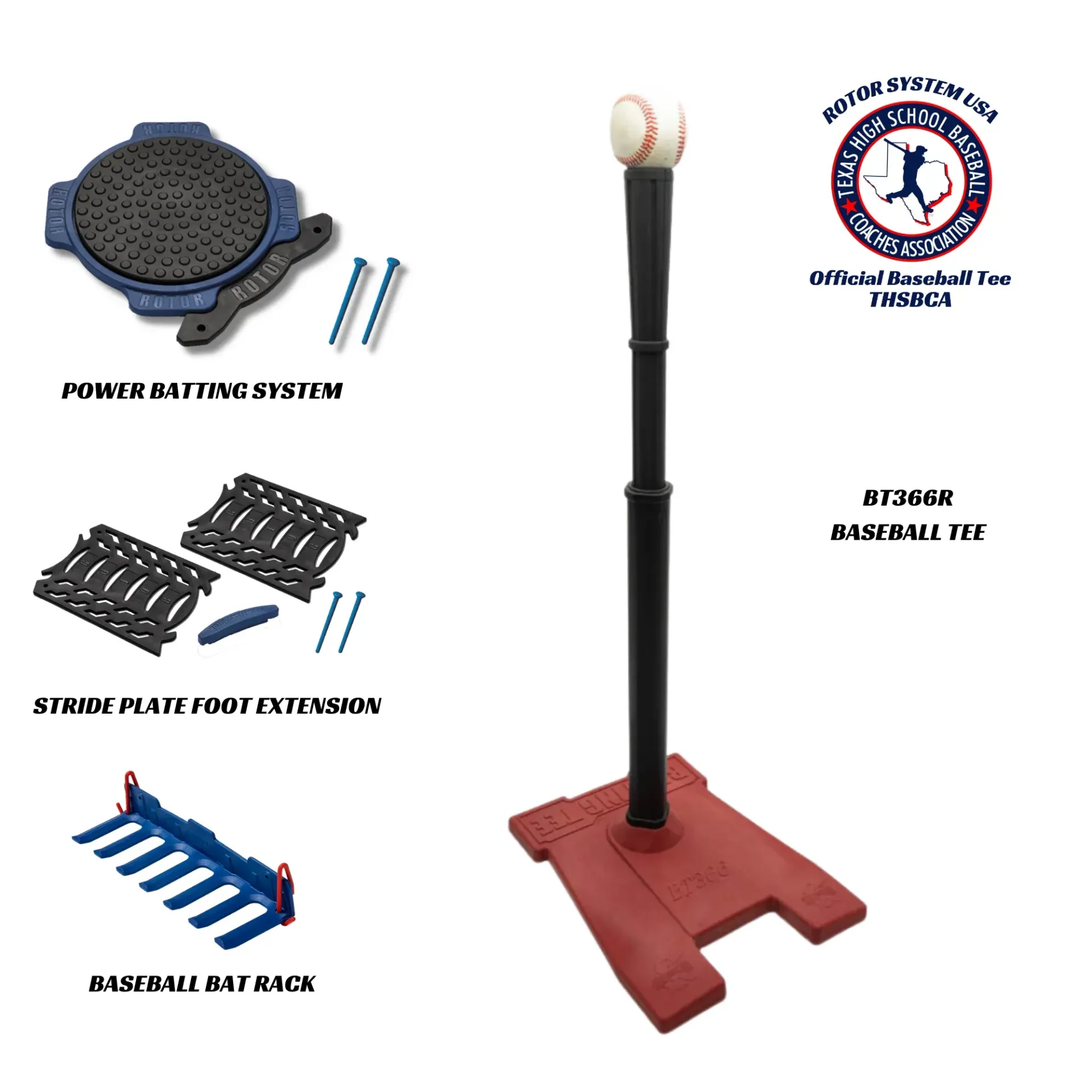 A baseball is sitting on top of a batting tee.