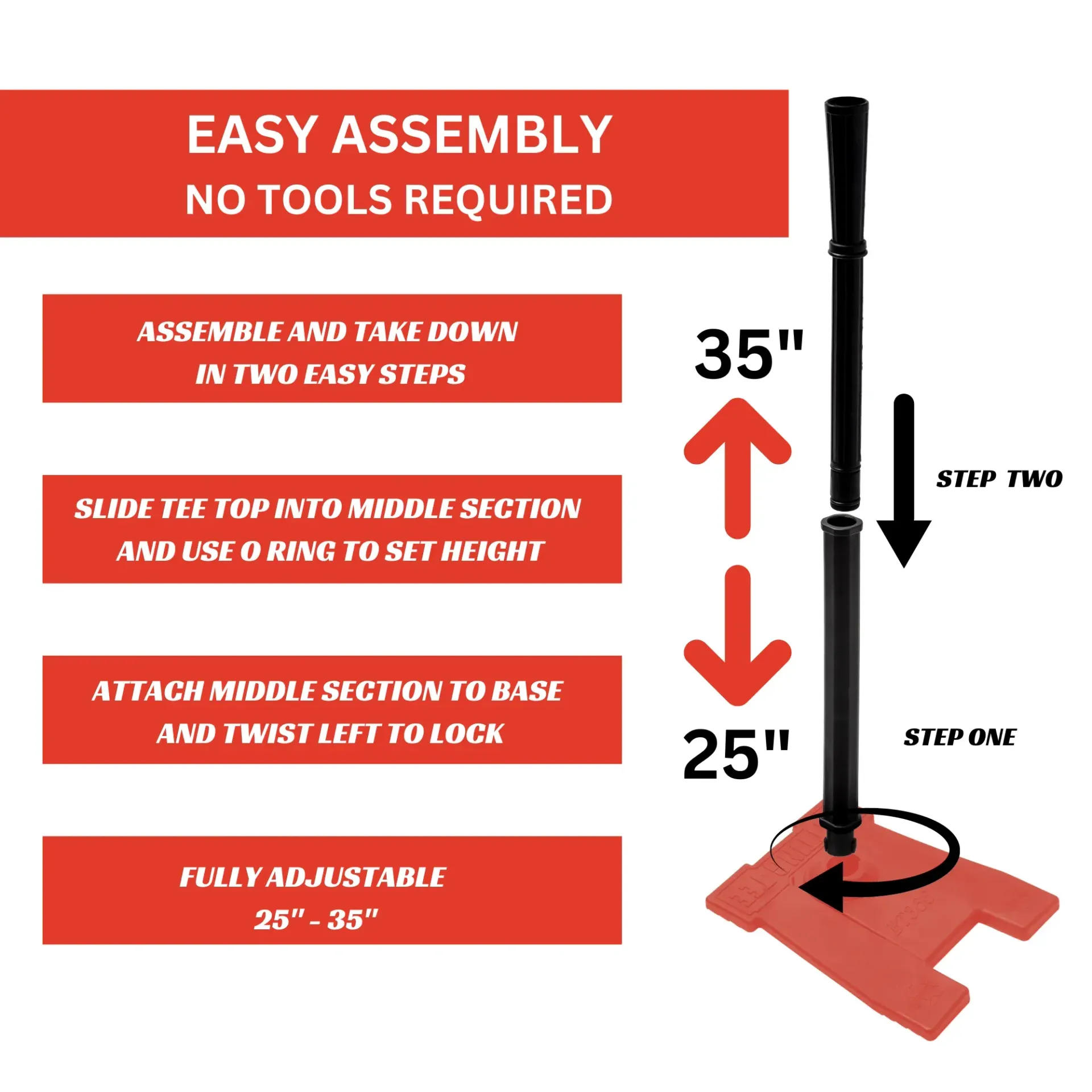 Easy assembly no tools required assembly and take down in two easy steps