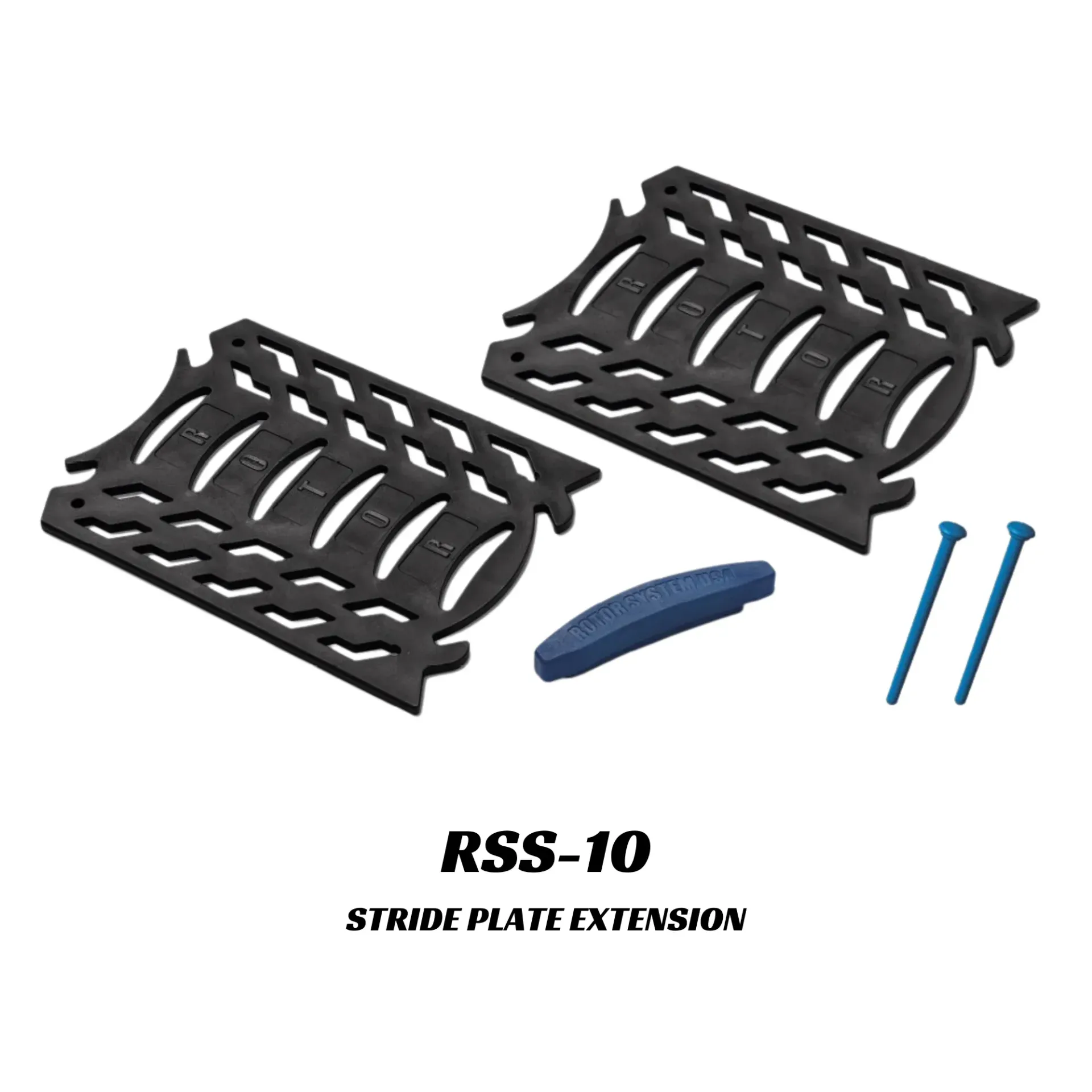 A picture of a pair of stride plate extension.