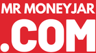 Logo for MrMoneyJar.com in white text on a red background.