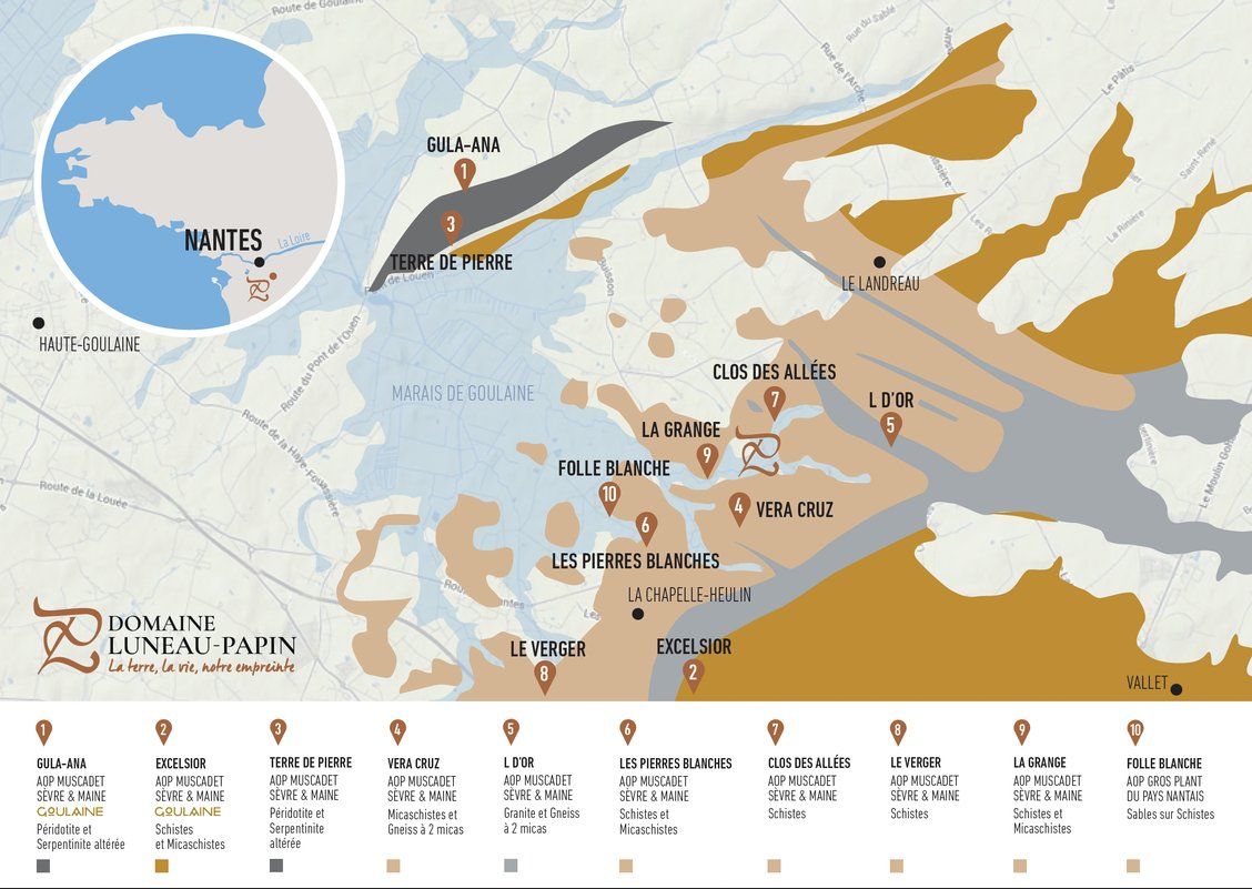 Domaine Luneau-Papin Vineyard Map Domaine Luneau-Papin Vineyard Map