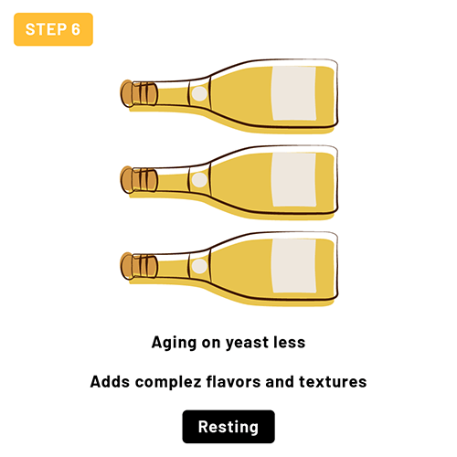 wine bottles resting on their side aging