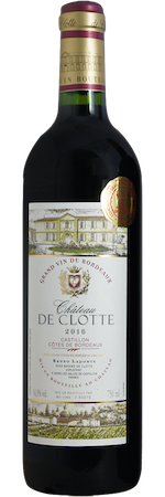 2016 Château de Clotte Castillon Côtes de Bordeaux AOC