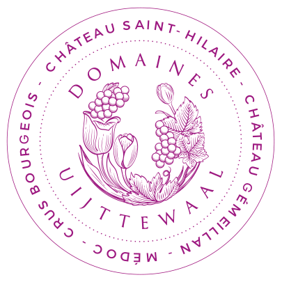 Round seal of Château Saint Hilaire with text